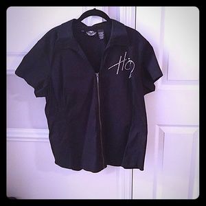 Short sleeve black Harley Davidson blouse